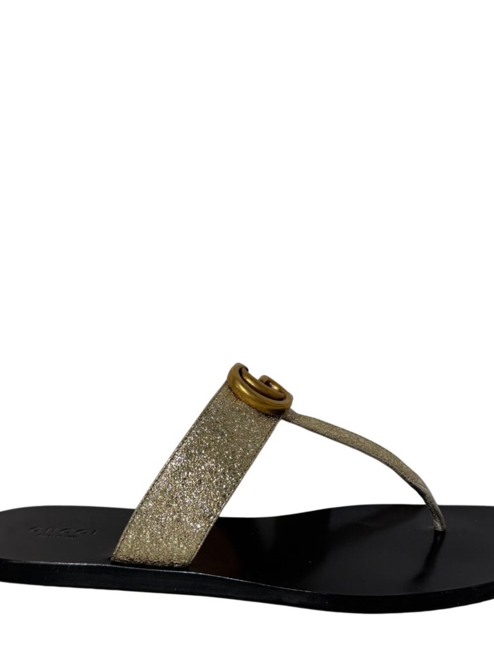 Gucci Metallic Marmont Leather Sandals 39.5